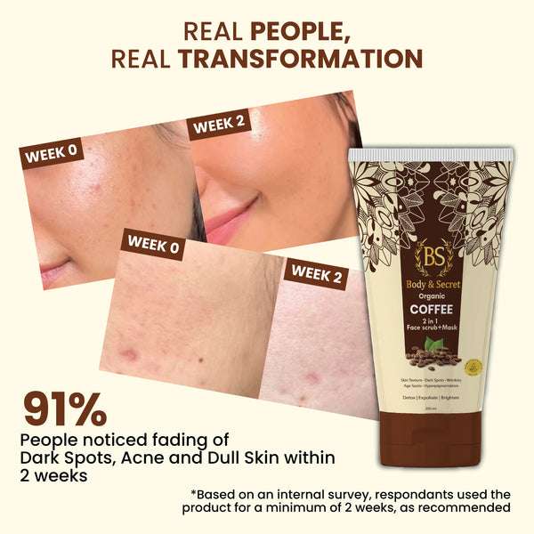Body & Secret Organic Coffee 2-in-1 Face Scrub + Mask