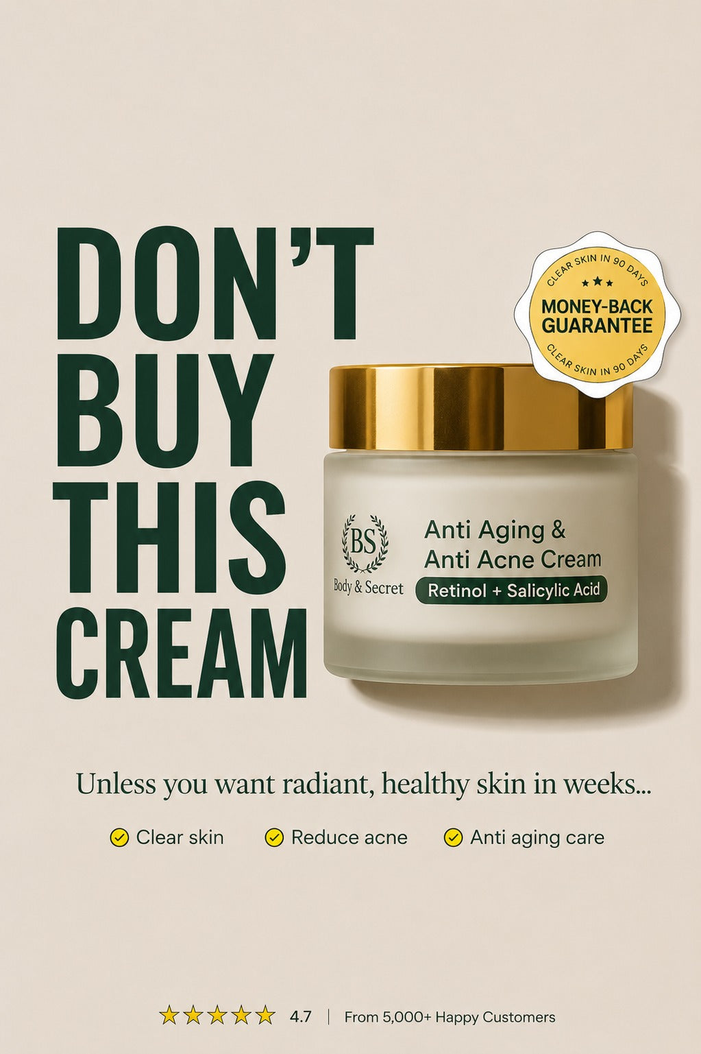 2 in 1 Anti Acne & Anti Aging Brightening Cream